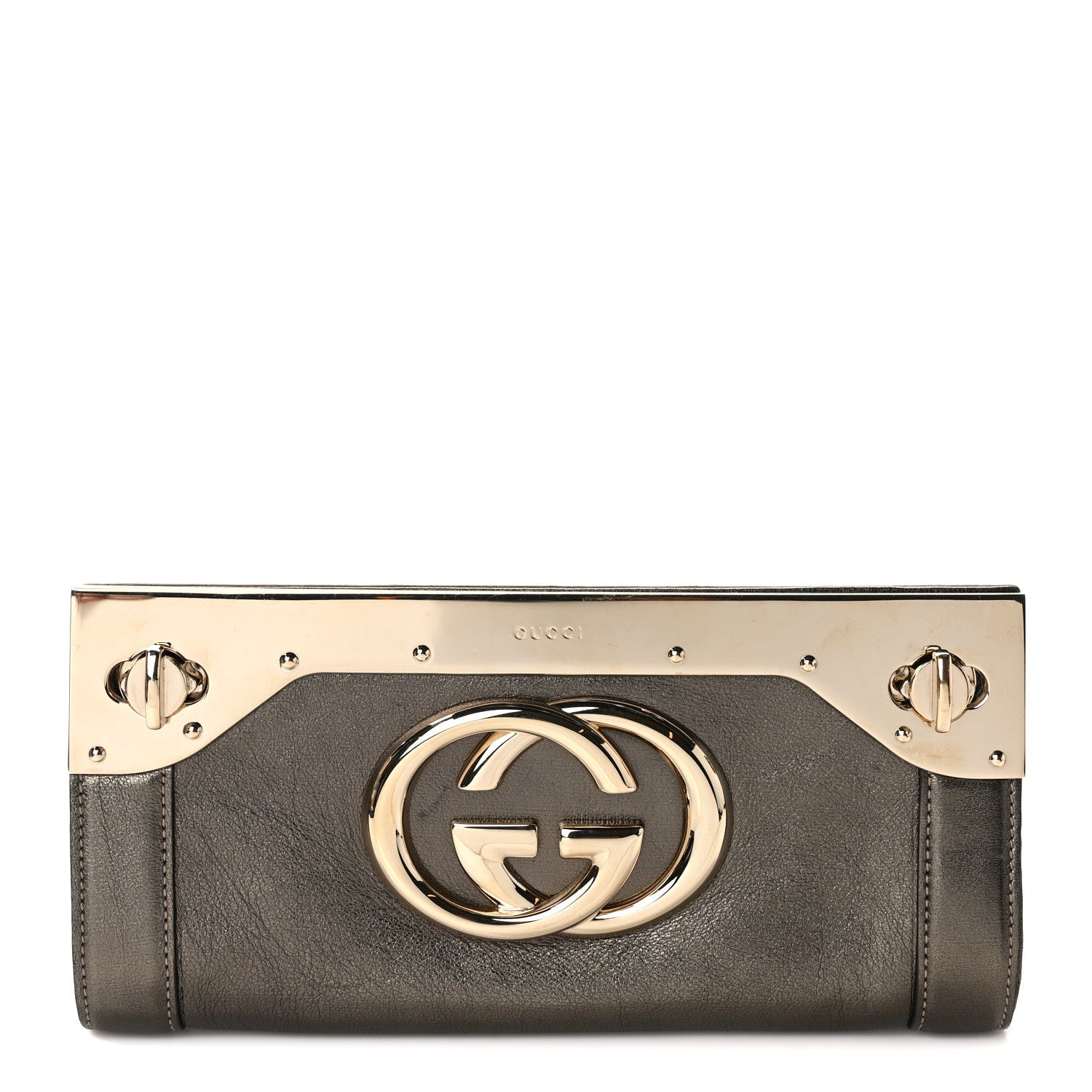 Gucci Calfskin Britt Clutch Pewter 1 of 7