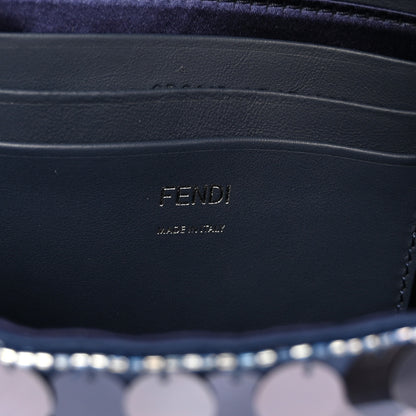 Fendi Sequin Paillettes Vitello Grace Striped Mini Baguette Dark Blue Lunai 6 of 10