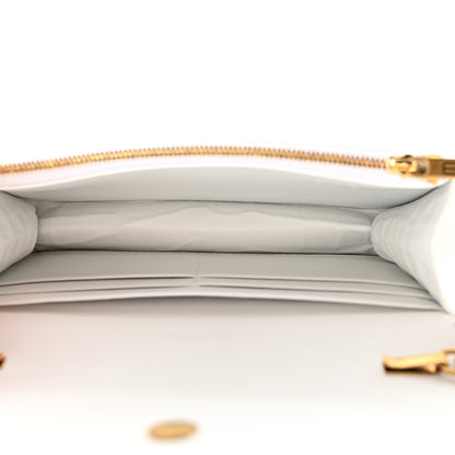 Balenciaga Extra Supple Calfskin Crocodile Embossed Gossip Wallet On Chain Optic White 6 of 10