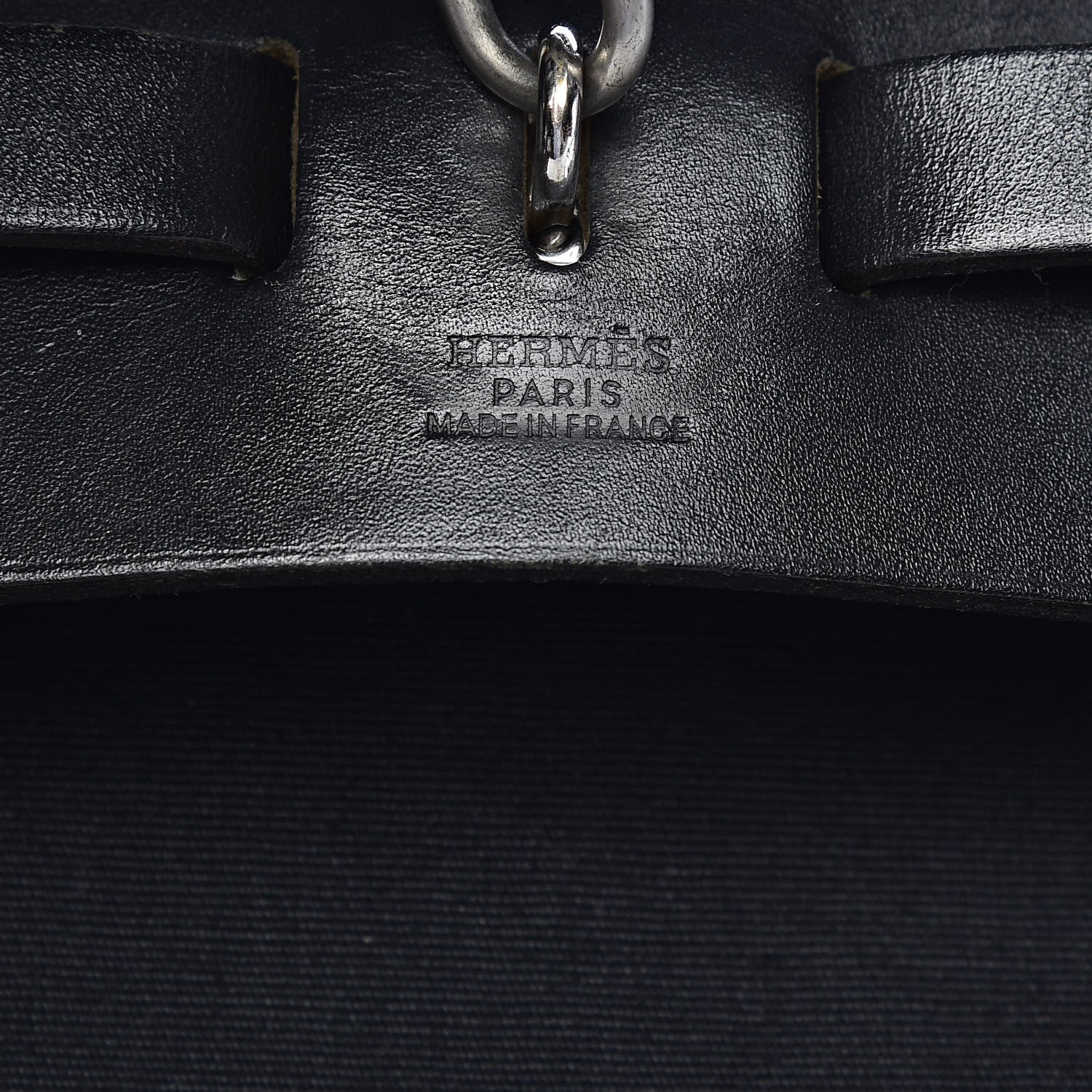 Hermes Toile Vache Calfskin Herbag 30 PM Backpack Black 7 of 15