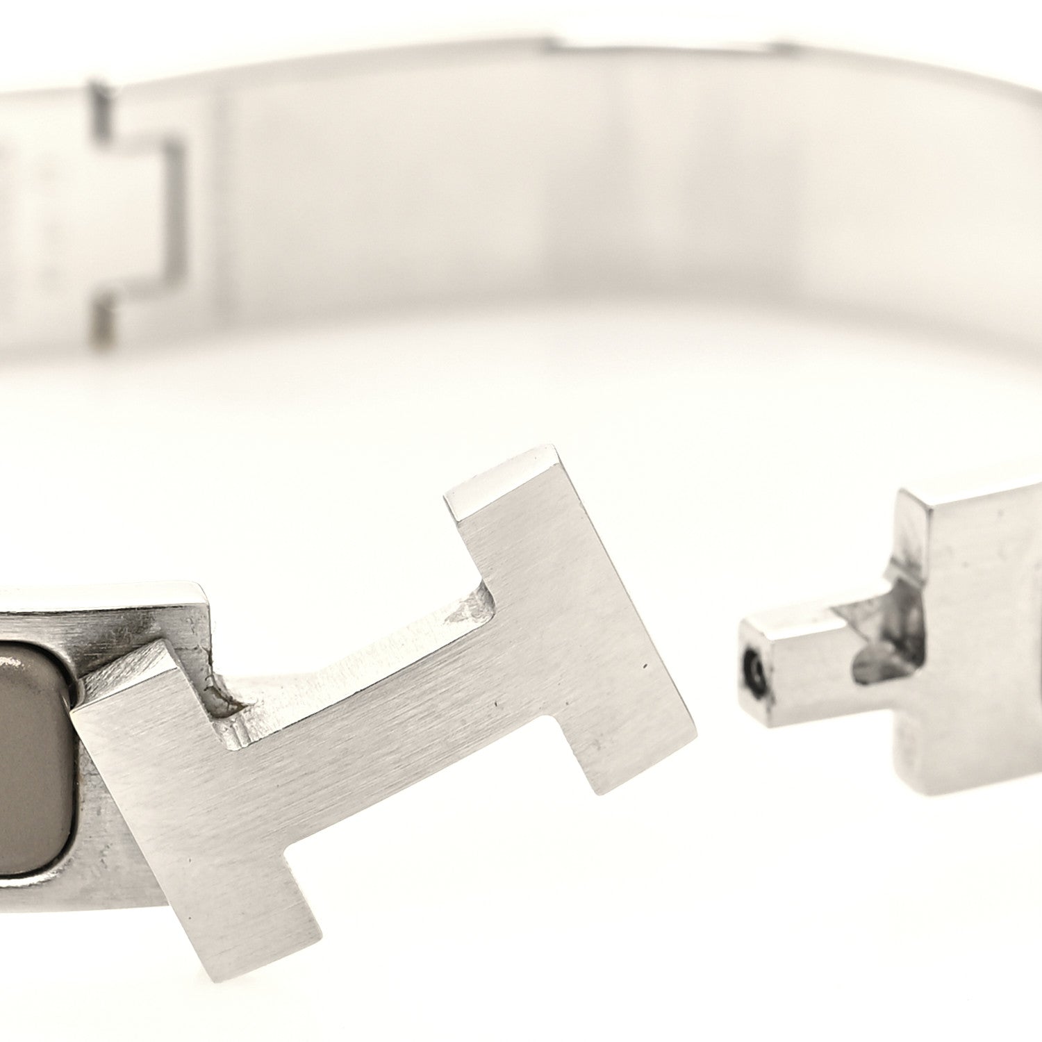Hermes Matte Enamel Narrow Clic Clac HH Bracelet PM Etain 4 of 5
