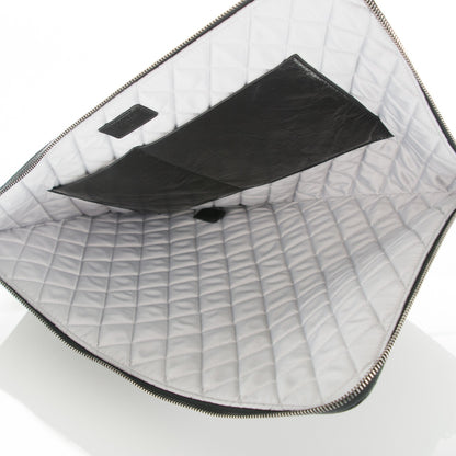 Chanel Crumpled Lambskin Quilted Large Slide Pouch Black 5 of 6