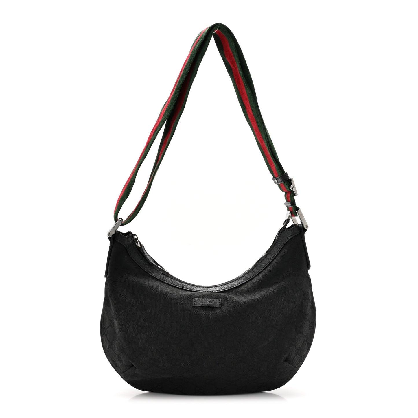 Monogram Web Medium Half Moon Hobo Black
