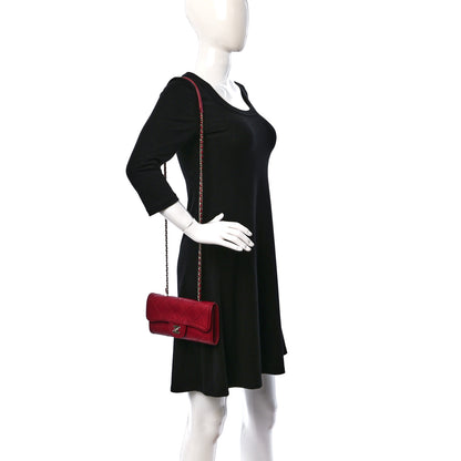 Chanel Calfskin Stitched Clutch Flap Red 2 of 8