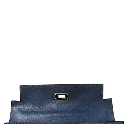 Hermes Ostrich Kelly Sellier 28 Bleu Roi 17 of 49