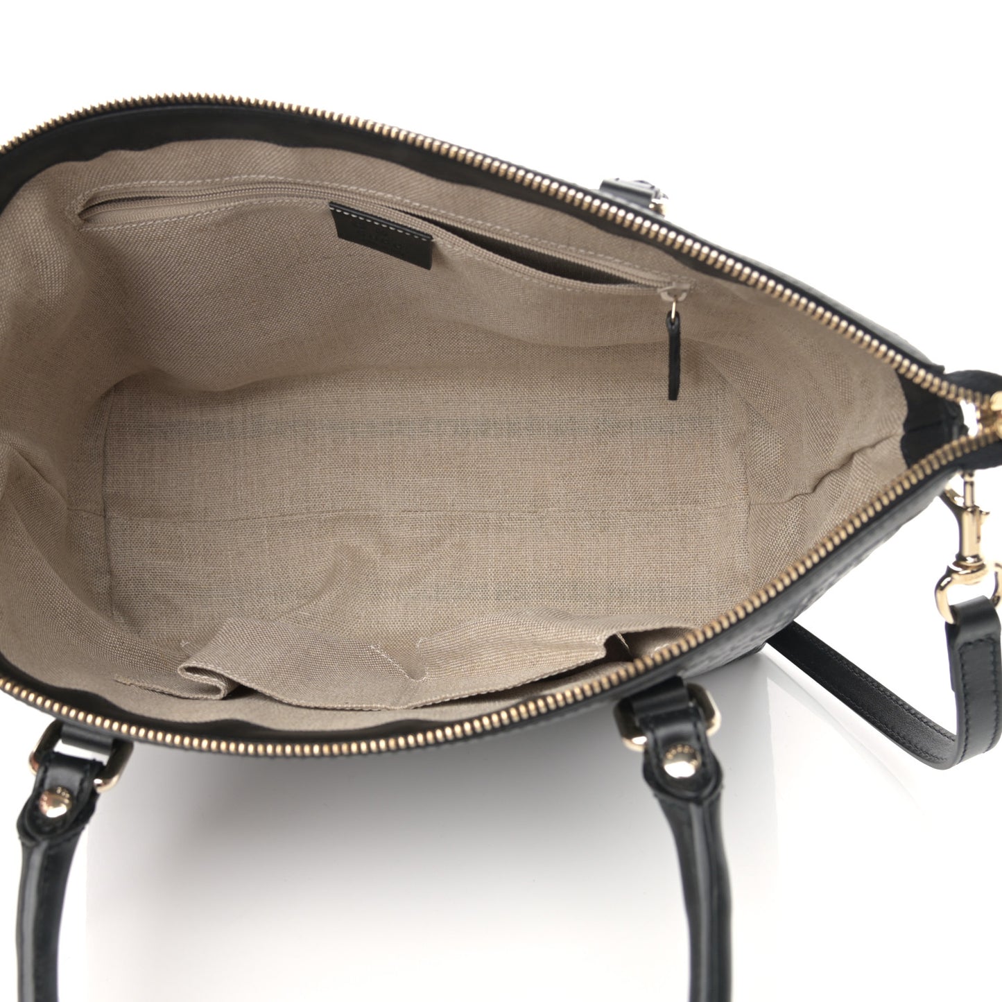 Soft Microguccissima Small Zippered Satchel Black