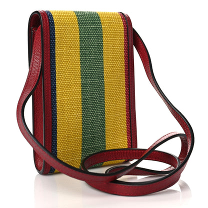 Gucci Canvas Marley Stripe Script Logo Mini Gucci 100 Crossbody Bag Red 3 of 7
