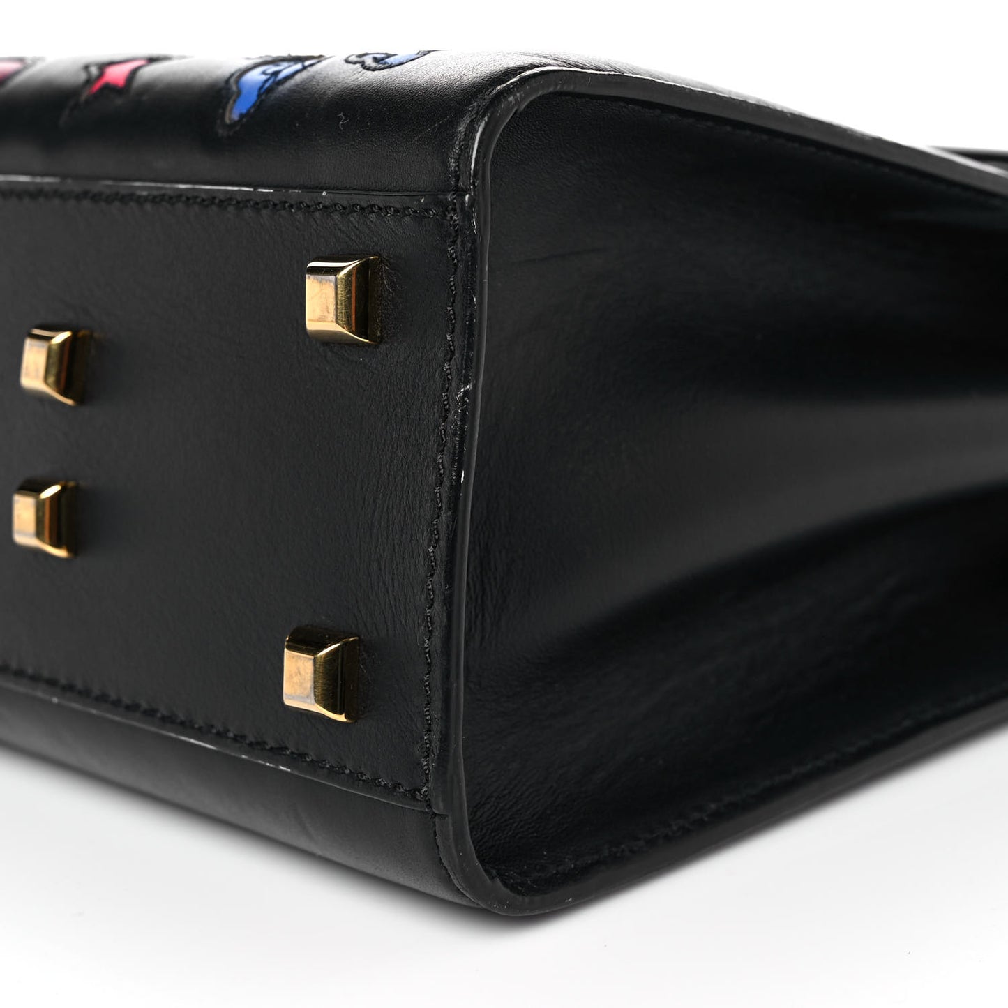 Calfskin Butterfly Embellished My Rockstud Frame Bag Black