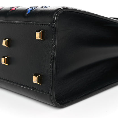 Valentino Garavani Calfskin Butterfly Embellished My Rockstud Frame Bag Black 7 of 9