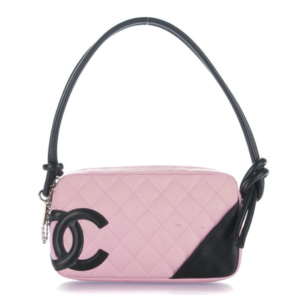 Chanel Calfskin Quilted Cambon Pochette Pink Black 1 of 9