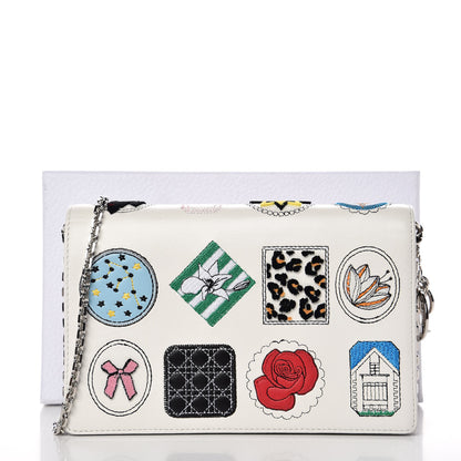 Christian Dior Calfskin Badges Chain Wallet White 12 of 12