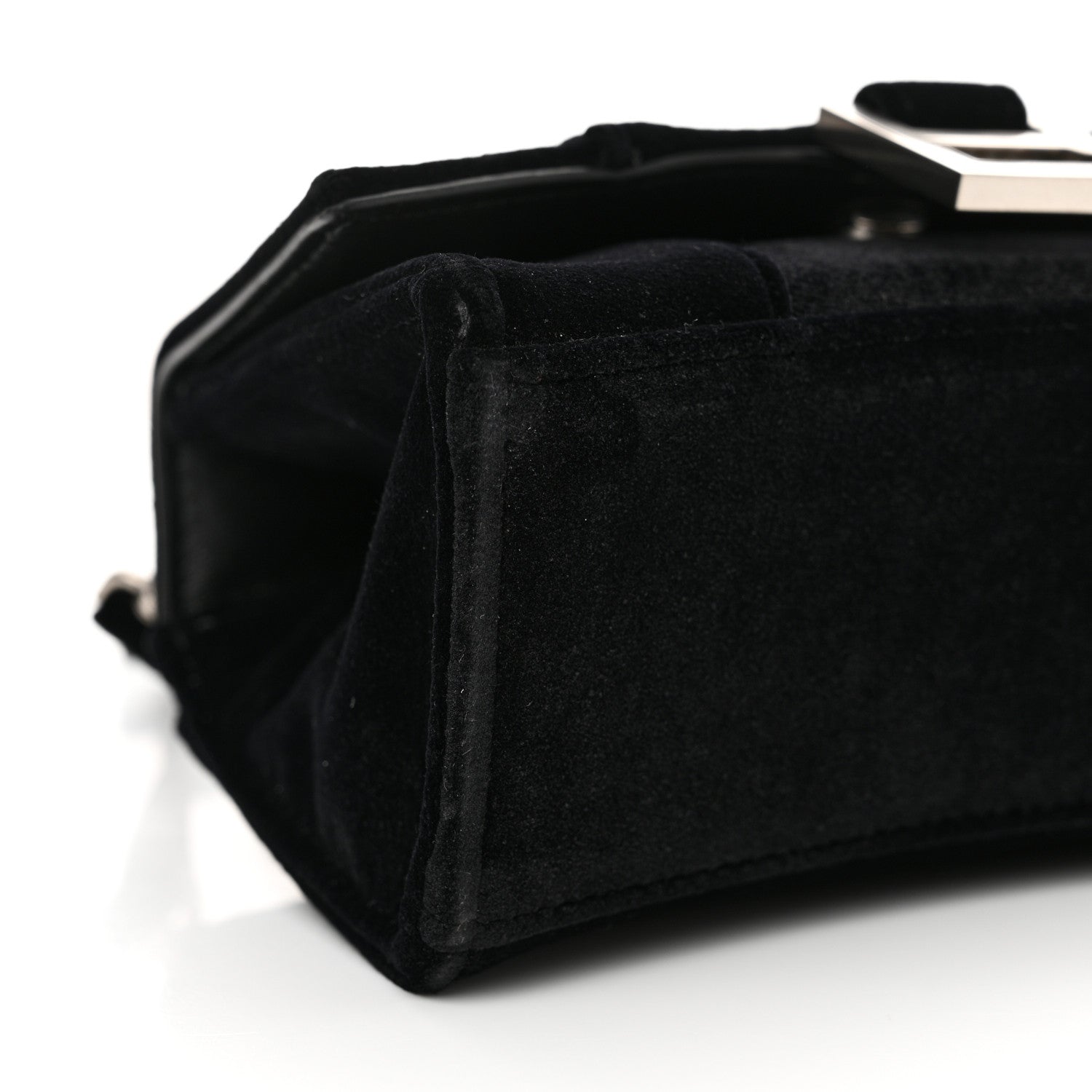 Balenciaga Velvet Jersey Hourglass Top Handle Bag XS Black 10 of 17