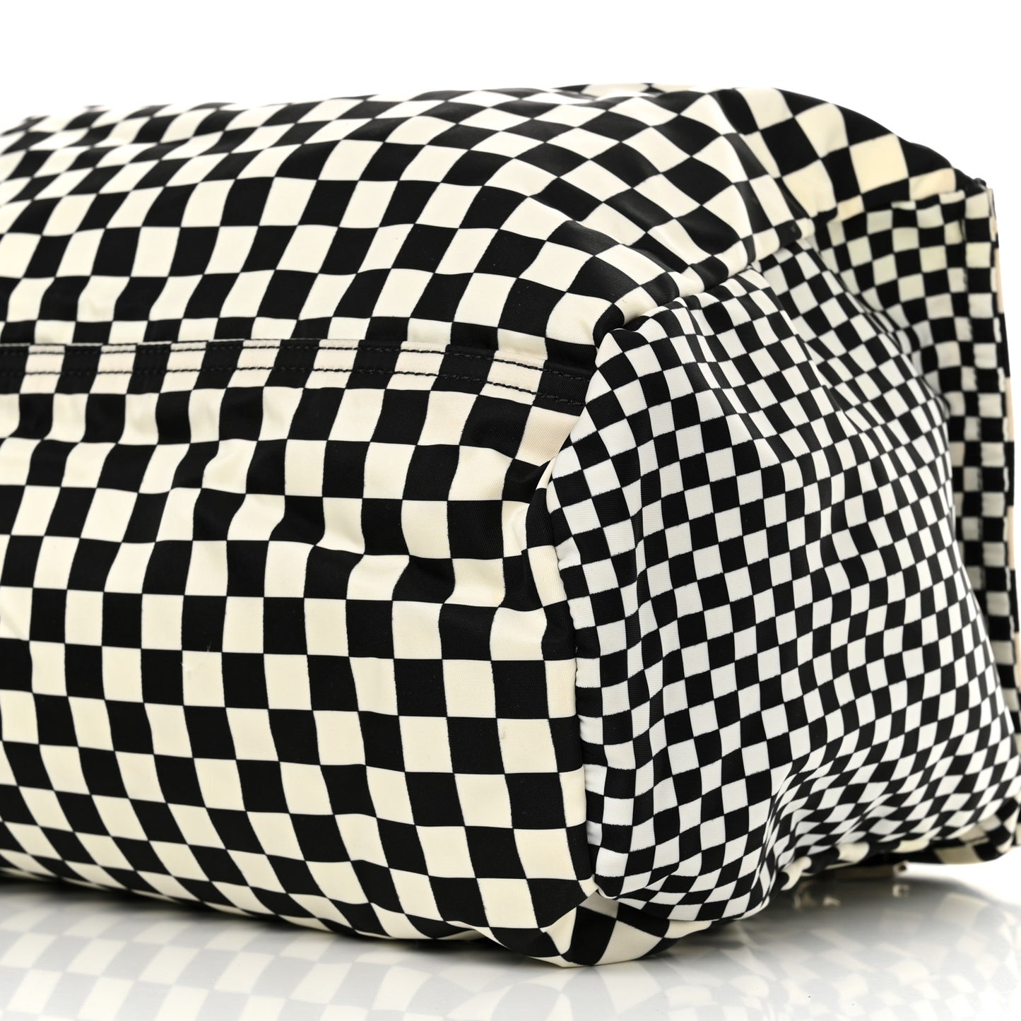 Nylon Checker Print Large Pandora Black White