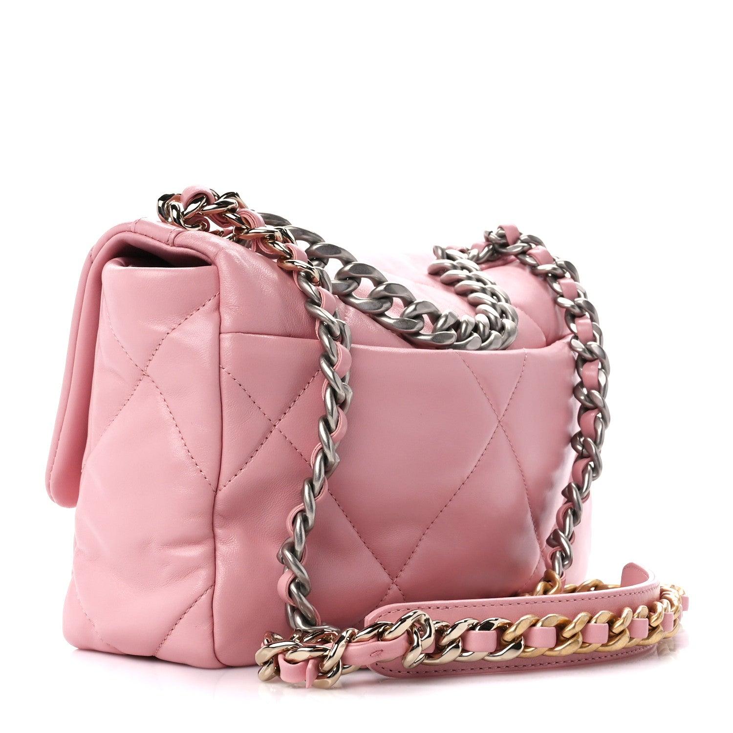 Chanel Lambskin Quilted Medium Chanel 19 Flap Pink 3 of 12