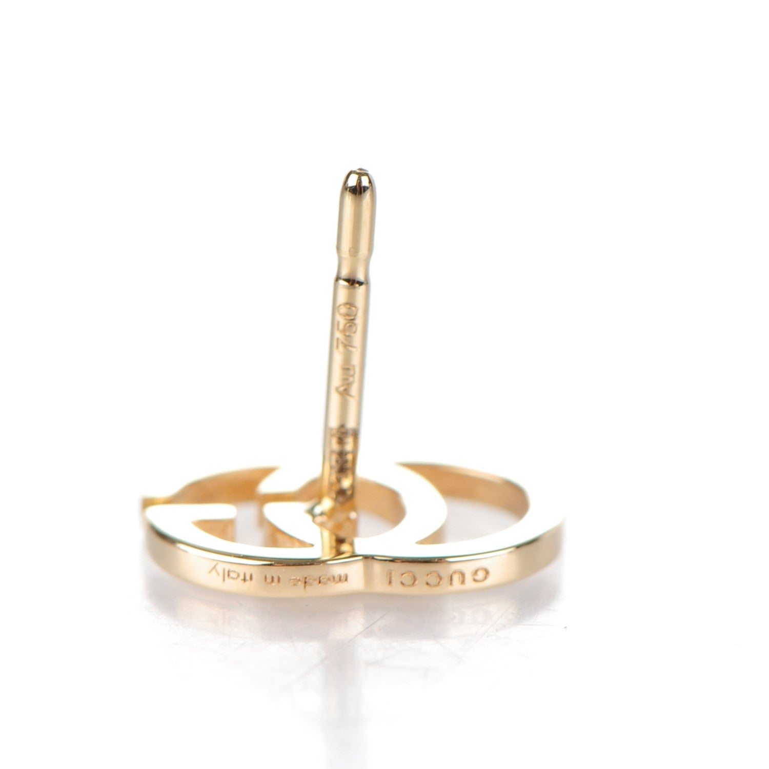Gucci 18K Yellow Gold GG Tissue Stud Earrings 5 of 7