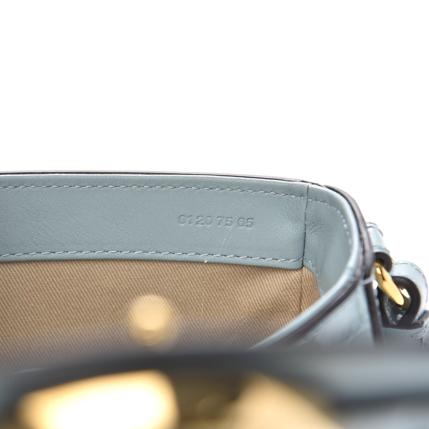 Chloe Calfskin Crocodile Embossed Mini C Double Carry Faded Blue 7 of 9