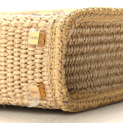 Fendi Paglia Chicco Riso Vitello King Plexiglass Logo Embroidered Mini Sunshine Shopper Alchemy Brandy 10 of 11