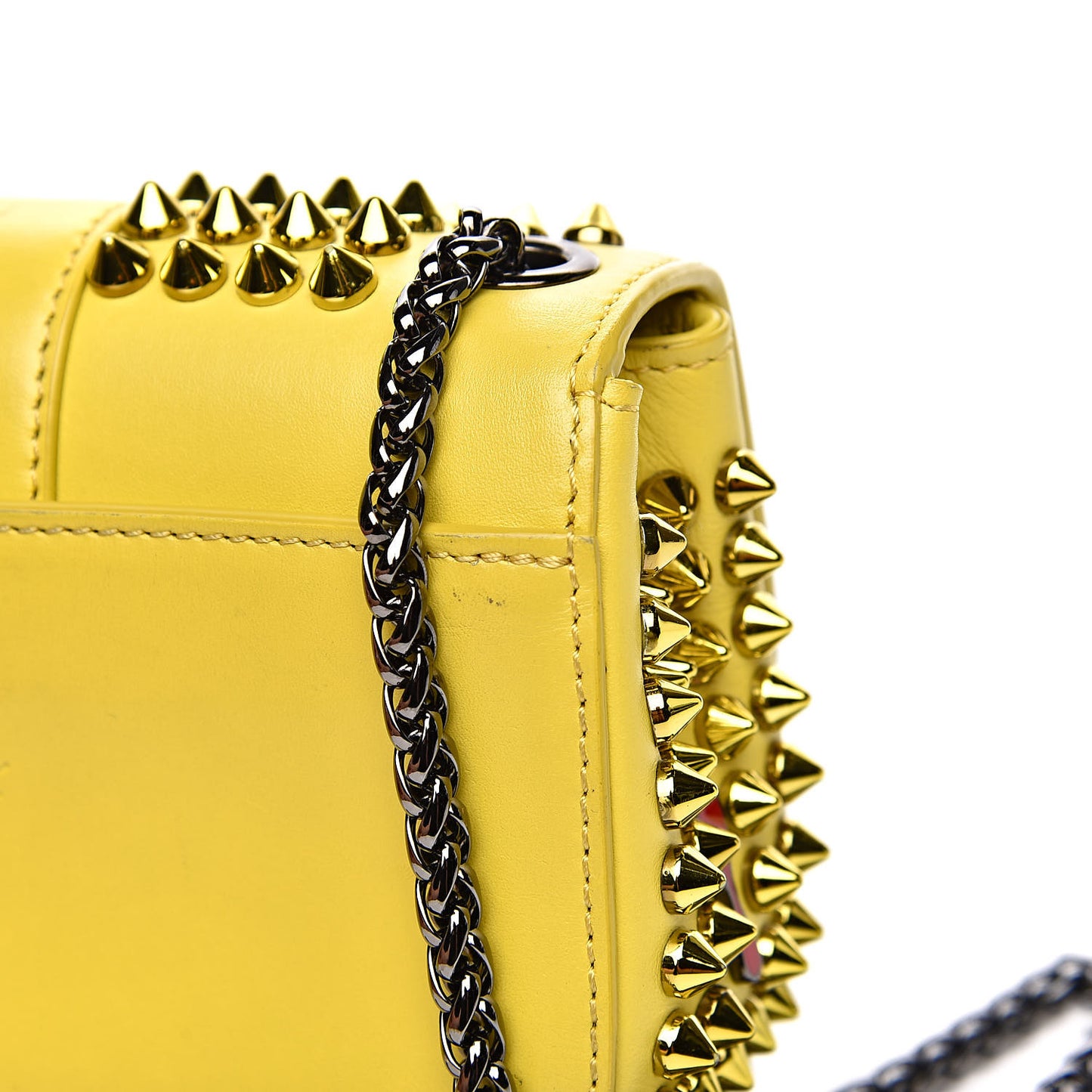Calfskin Spikes Mini Sweety Charity Crossbody Bag Mimosa