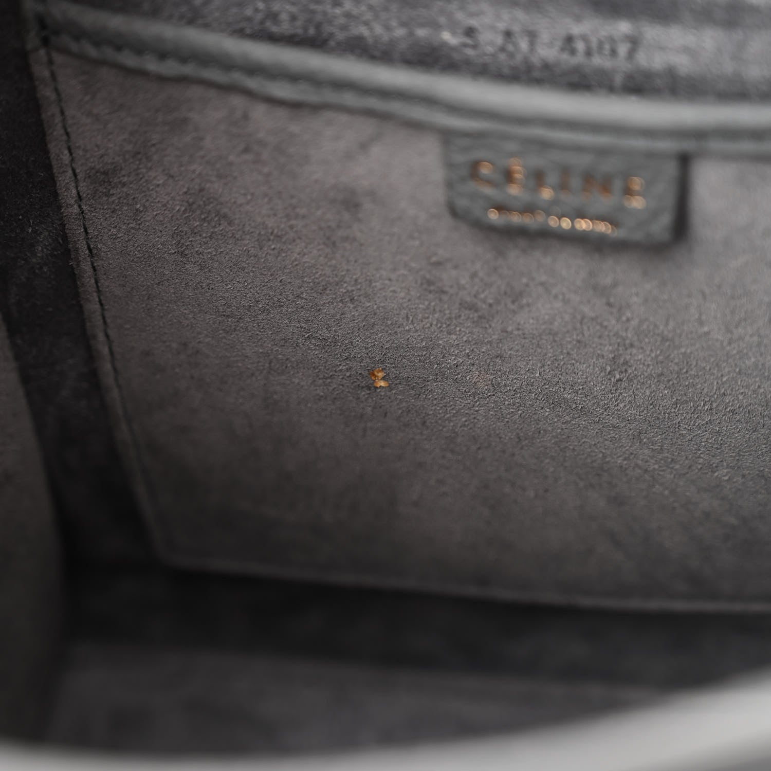 Celine Drummed Calfskin Nano Luggage Kohl 11 of 13