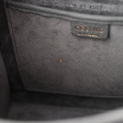 Celine Drummed Calfskin Nano Luggage Kohl 11 of 13