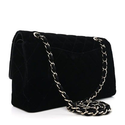 Chanel Velvet Quilted Medium Double Flap Black 3 of 9