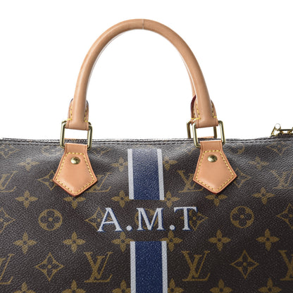 Louis Vuitton Monogram My LV Heritage Speedy Bandouliere 30 Blue Marine Gris 13 of 13