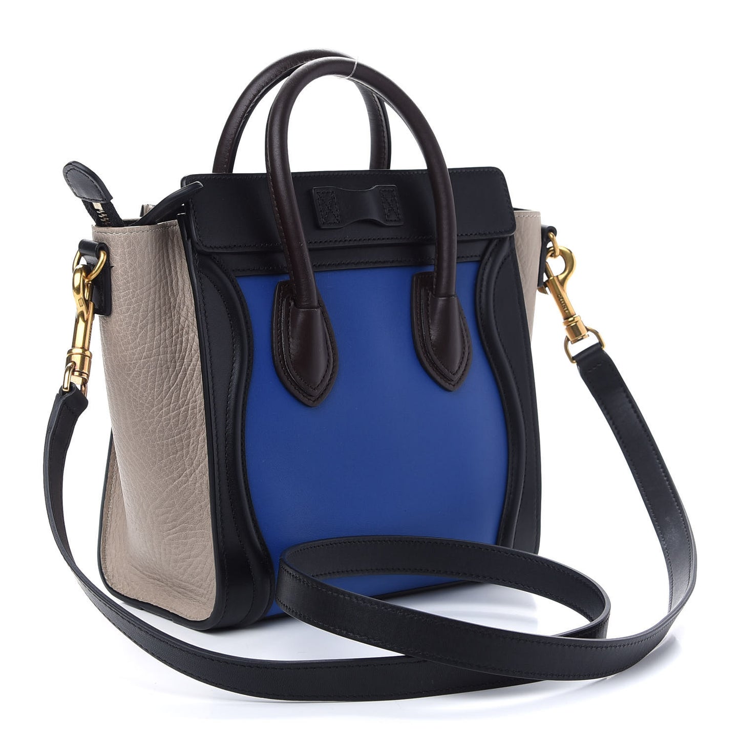 Smooth Calfskin Bullhide Nano Tri-Color Luggage Indigo