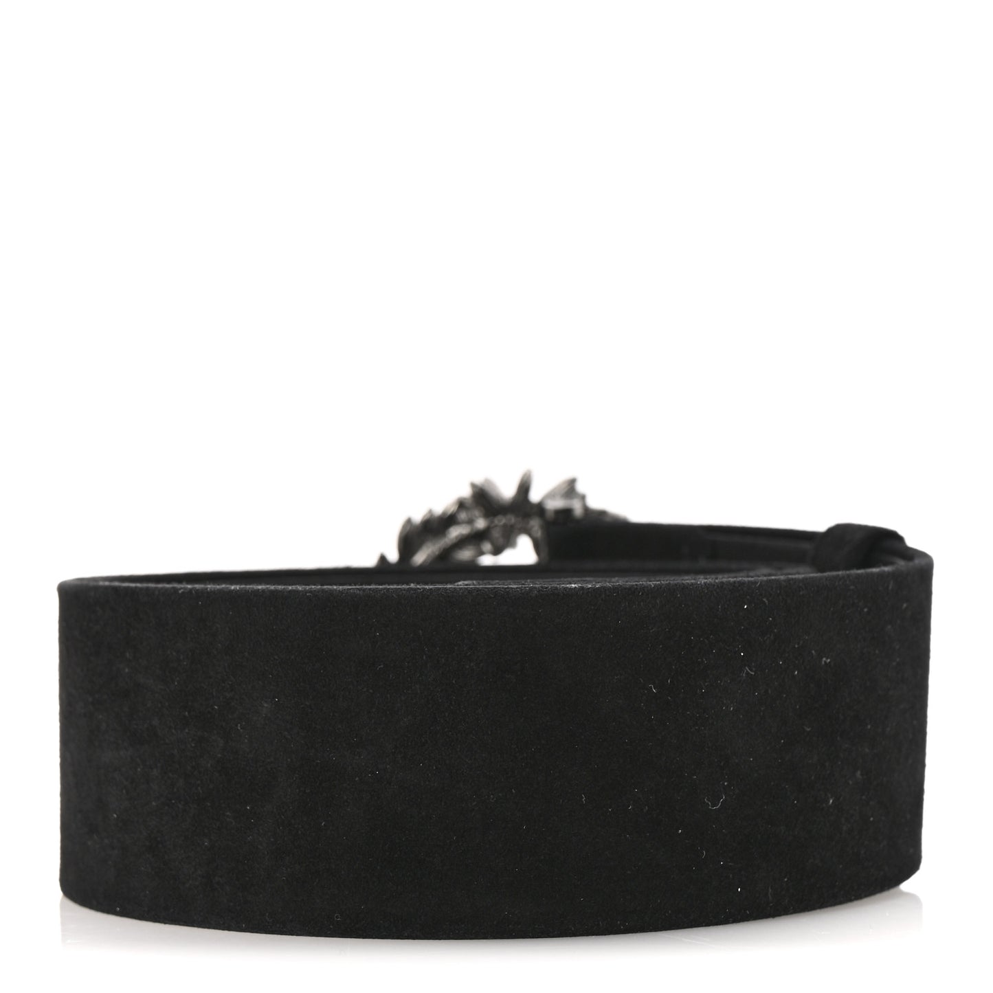 Suede CC Wreath Belt 85 34 Black Silver