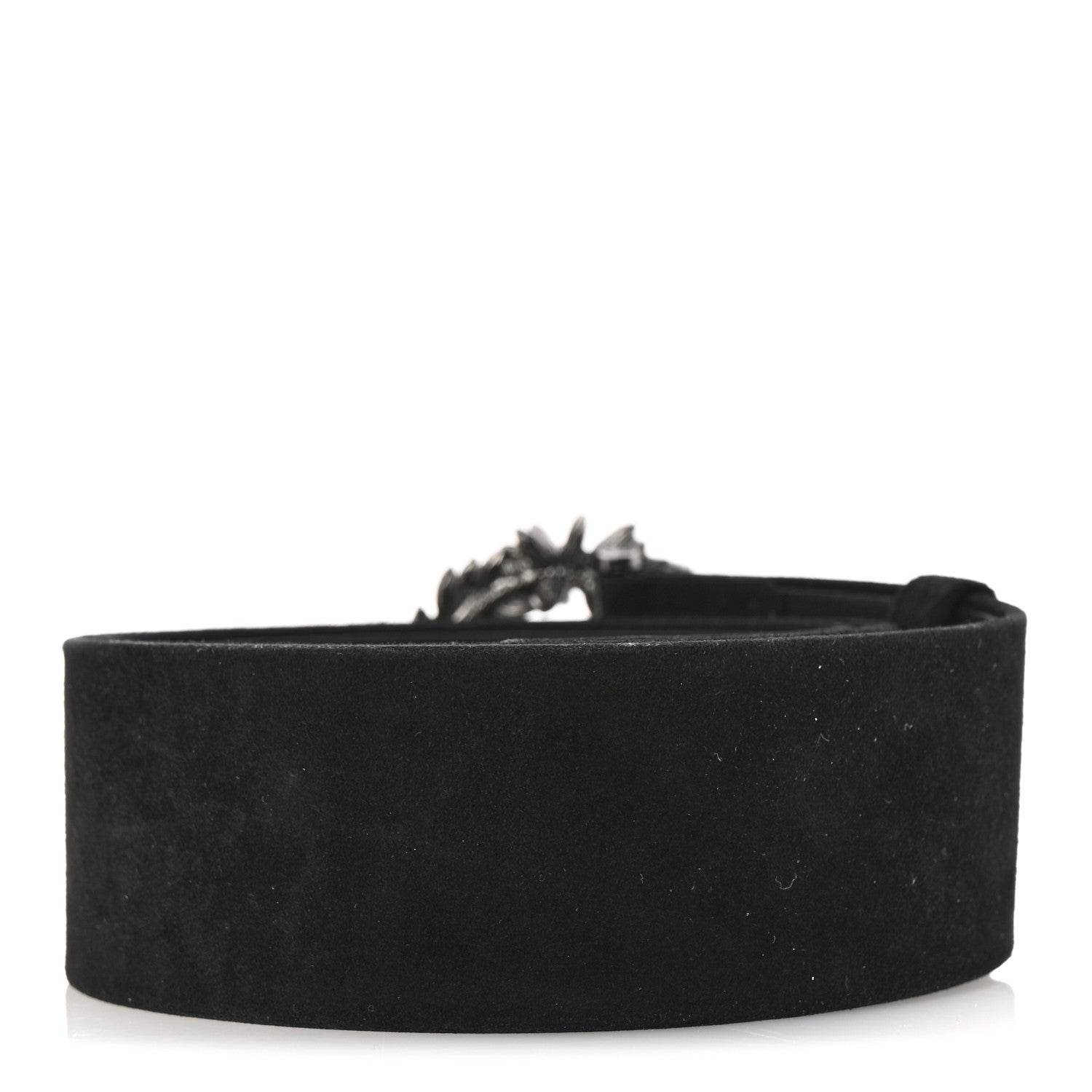 Chanel Suede CC Wreath Belt 85 34 Black Silver 2 of 7