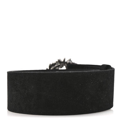 Chanel Suede CC Wreath Belt 85 34 Black Silver 2 of 7