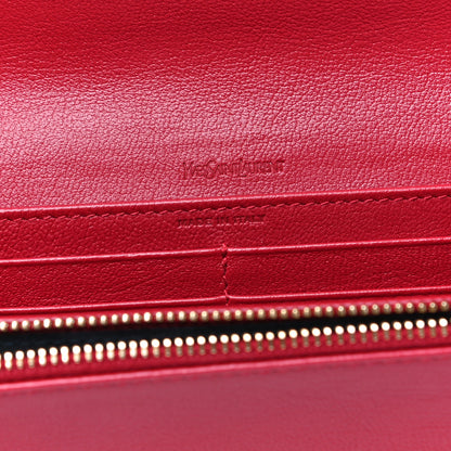 Saint Laurent Goatskin Belle De Jour Flap Wallet Rouge Orient 6 of 11