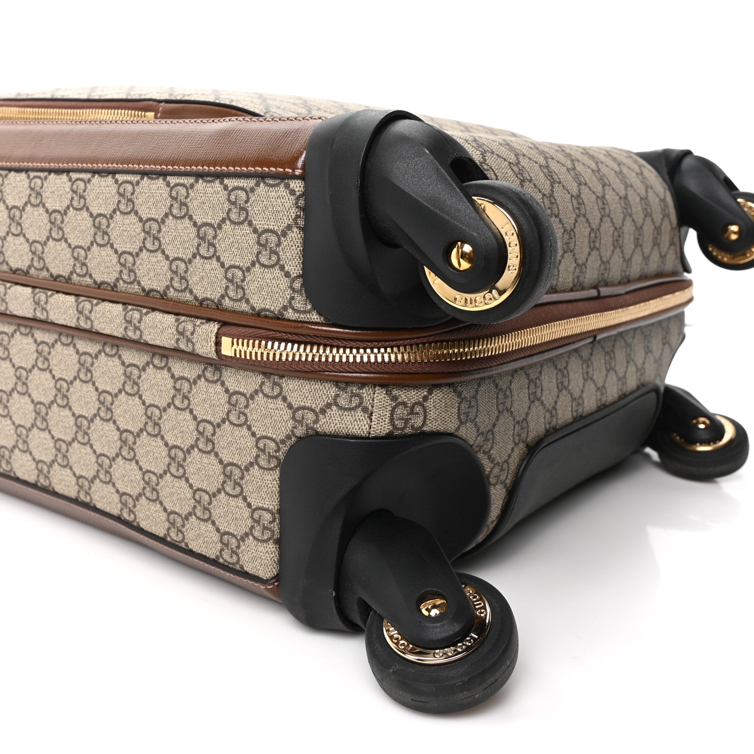Gucci GG Supreme Monogram Azalea Calfskin Retro Interlocking G Small Savoy Cabin Trolley Beige Ebony Brown Sugar 8 of 9