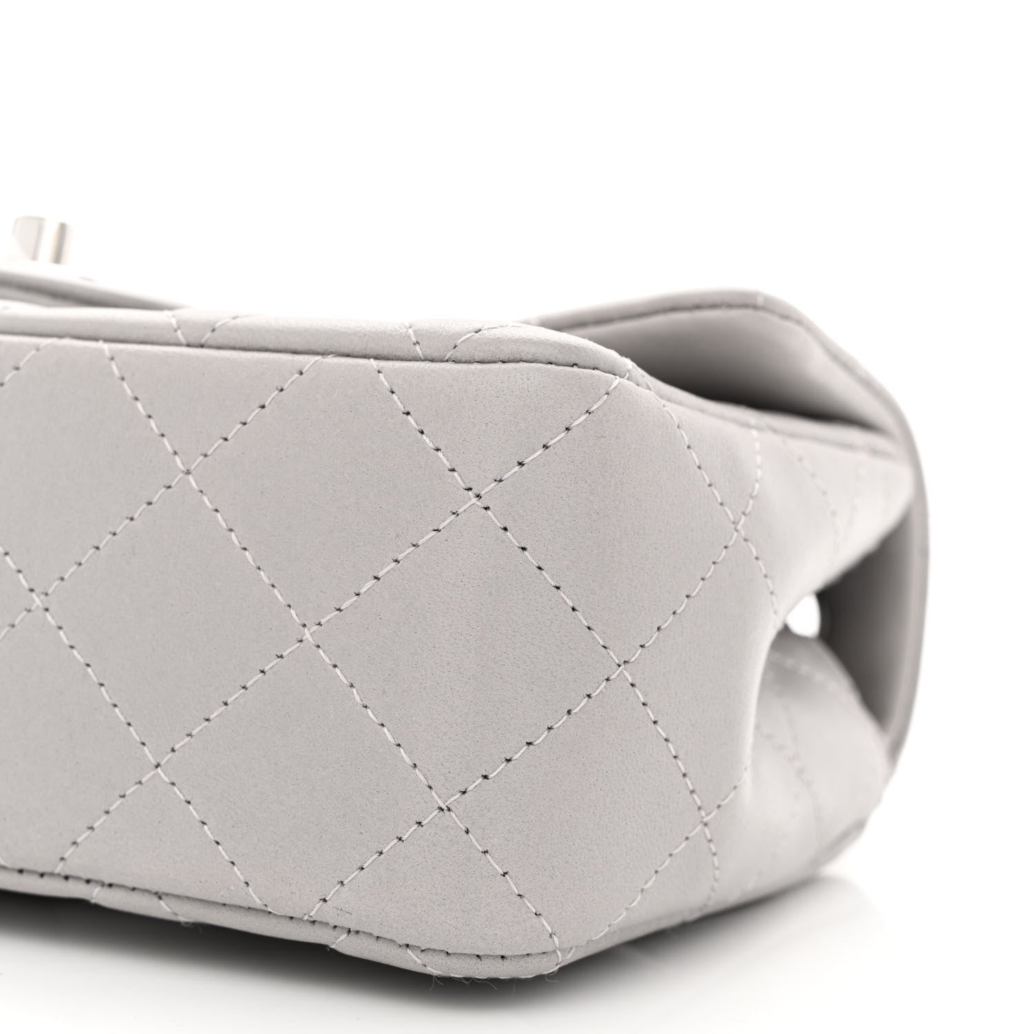 Chanel Lambskin Quilted Mini Rectangular Flap Grey 10 of 10