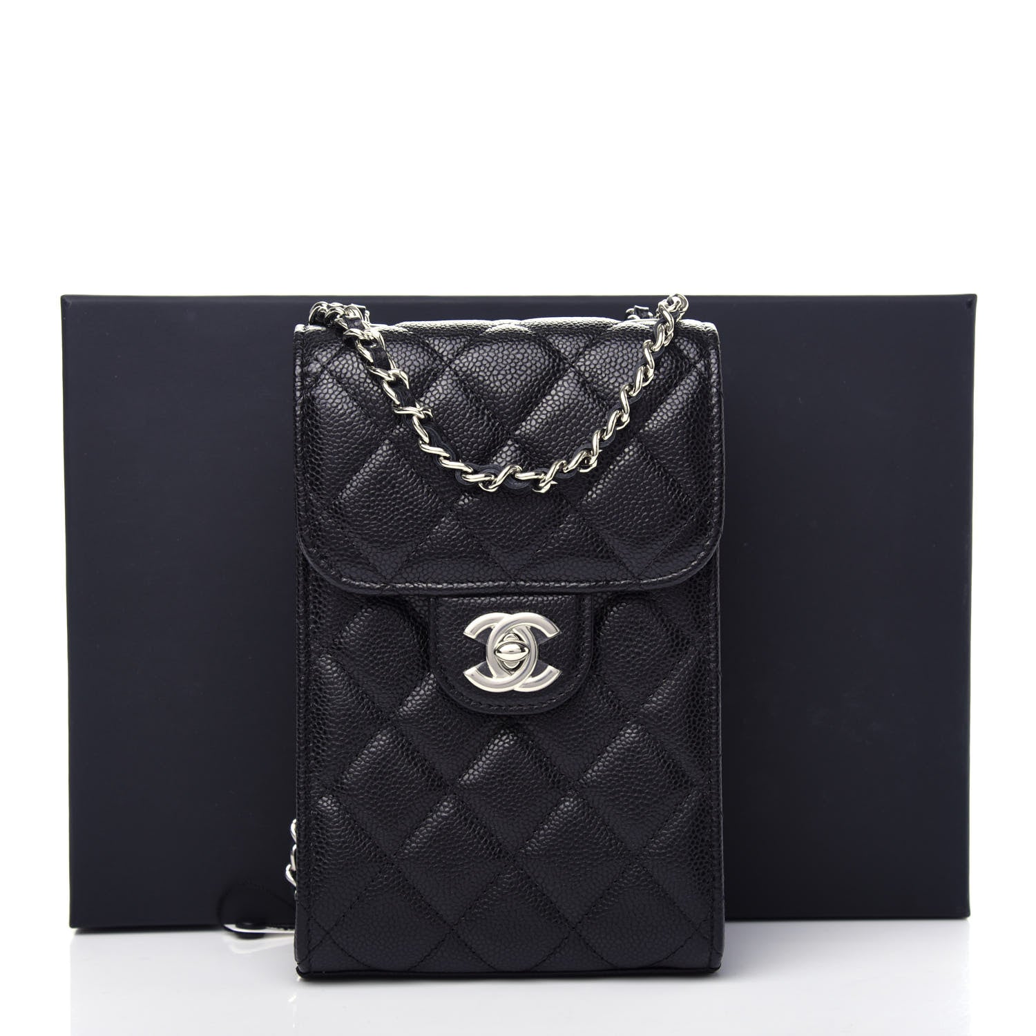Chanel Caviar Quilted Classic Phone Holder Black 12 of 12