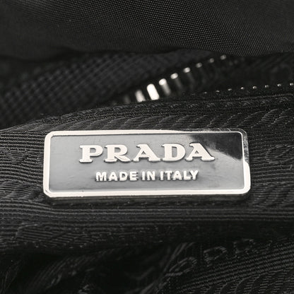 Prada Tessuto Nylon Soft Calfskin Shopping Satchel Black 6 of 11