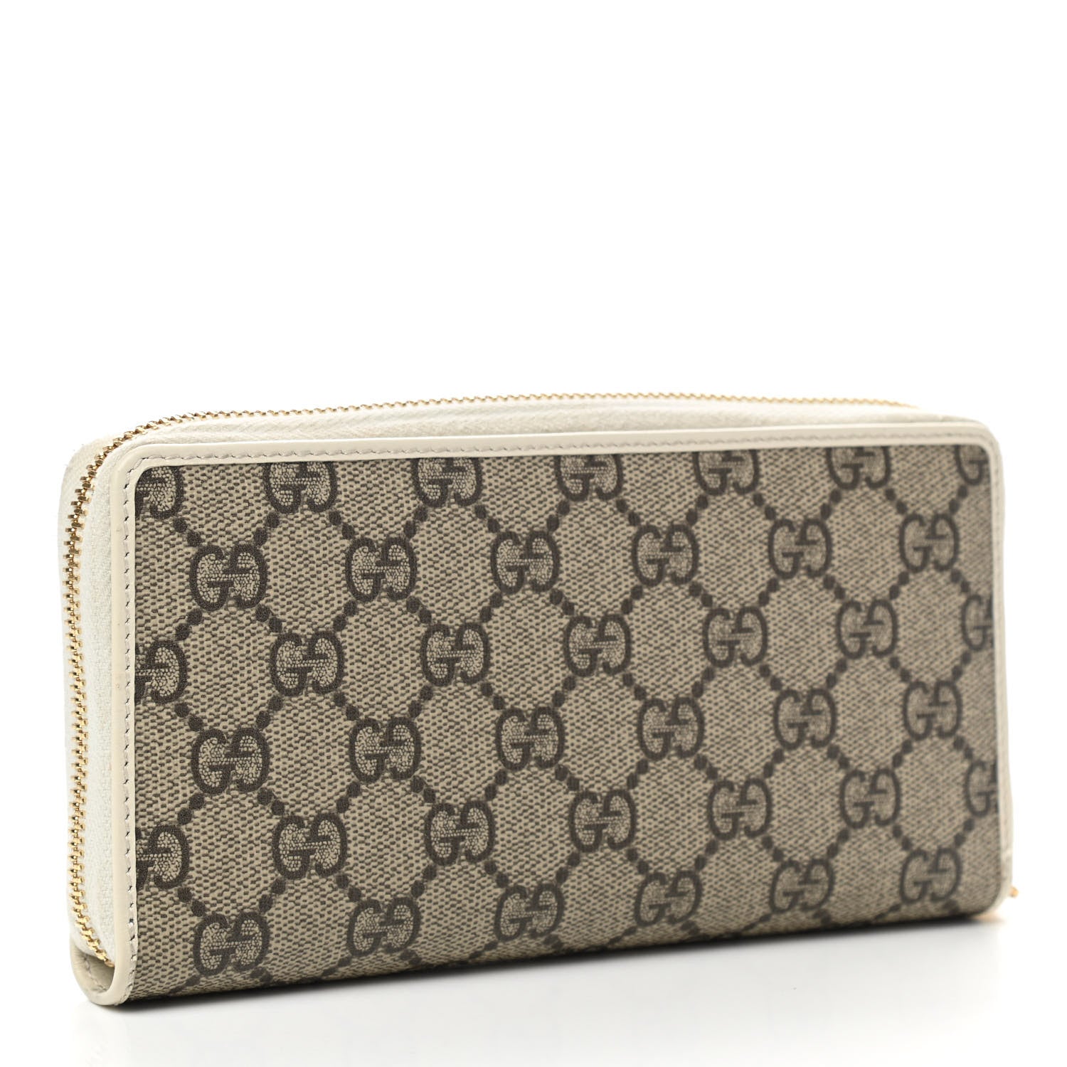 Gucci GG Supreme Monogram Azalea Calfskin Horsebit 1955 Zip Around Wallet Beige Ebony Mystic White 6 of 15
