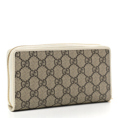 Gucci GG Supreme Monogram Azalea Calfskin Horsebit 1955 Zip Around Wallet Beige Ebony Mystic White 6 of 15