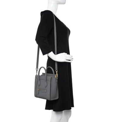 Celine Baby Drummed Calfskin Nano Luggage Kohl 2 of 11