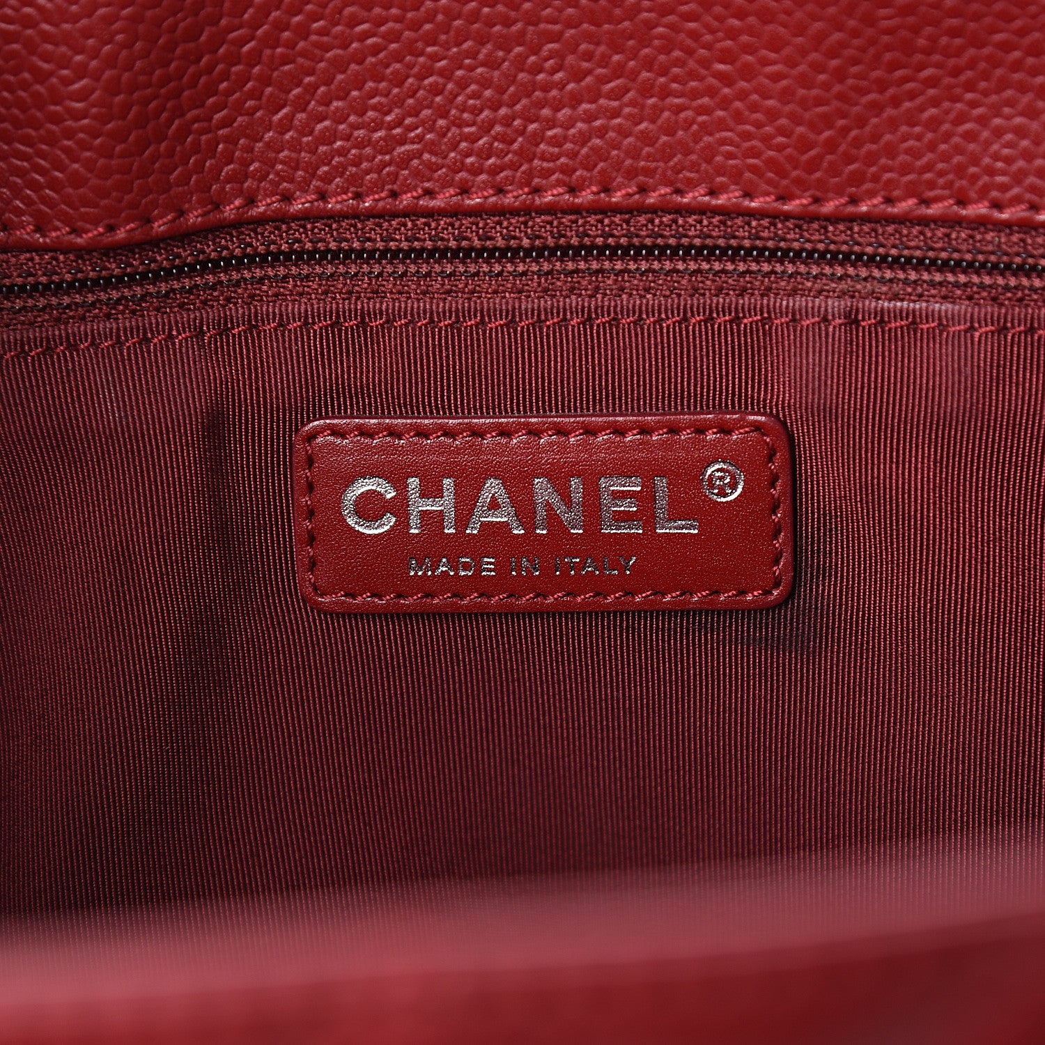 Chanel Caviar Quilted Grand Shopping Tote GST Red 5 of 14