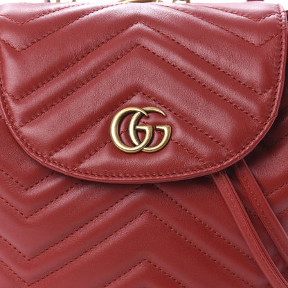 Gucci Calfskin Matelasse GG Marmont Flap Backpack Hibiscus Red 9 of 9