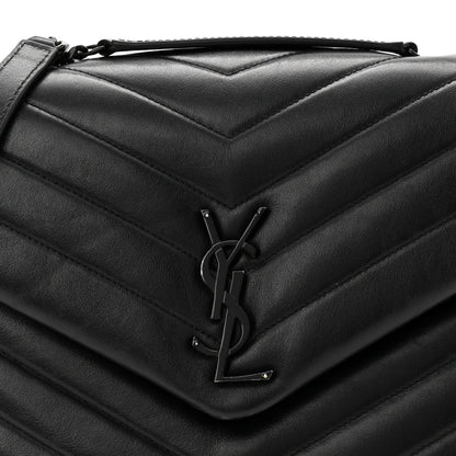 Saint Laurent Calfskin Y Quilted Monogram Monochrome Medium Loulou Chain Satchel Black 8 of 10