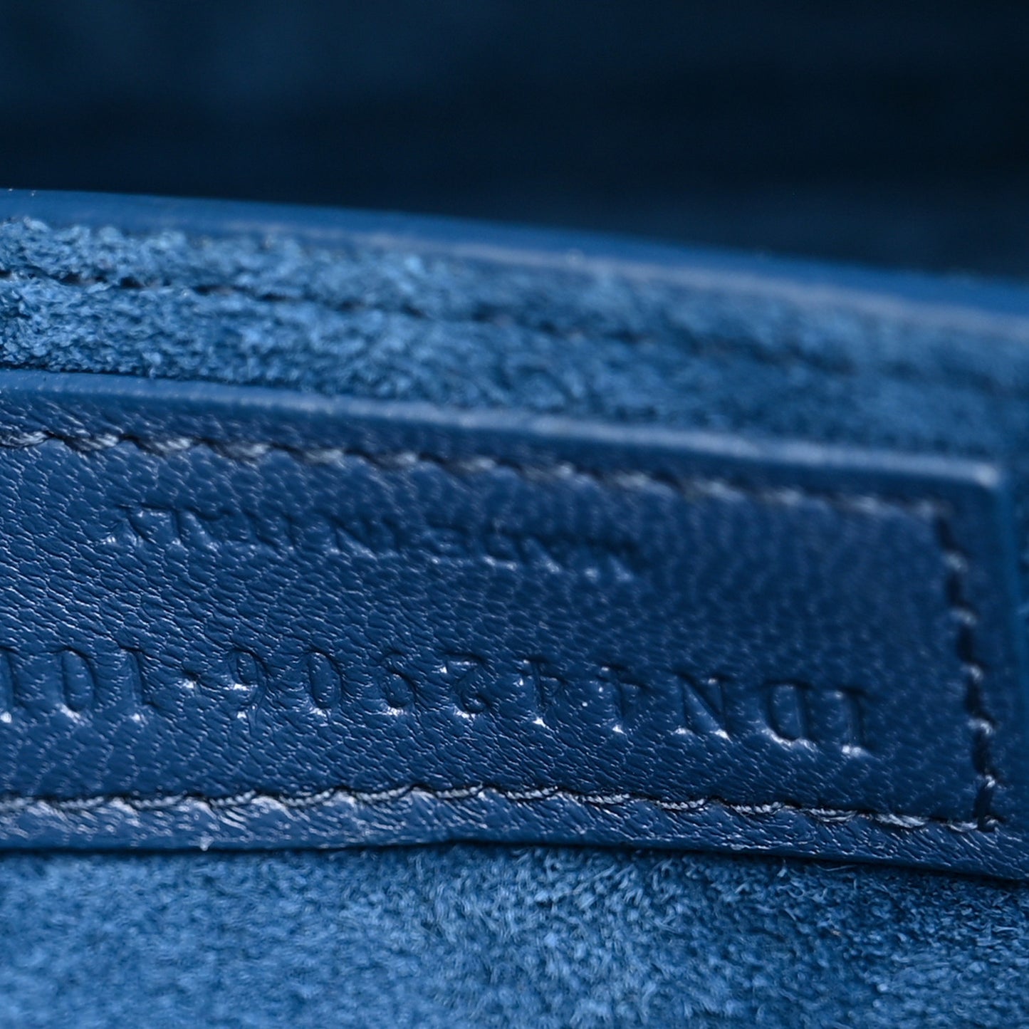 Calfskin Crocodile Embossed Medium Monogram Sunset Navy