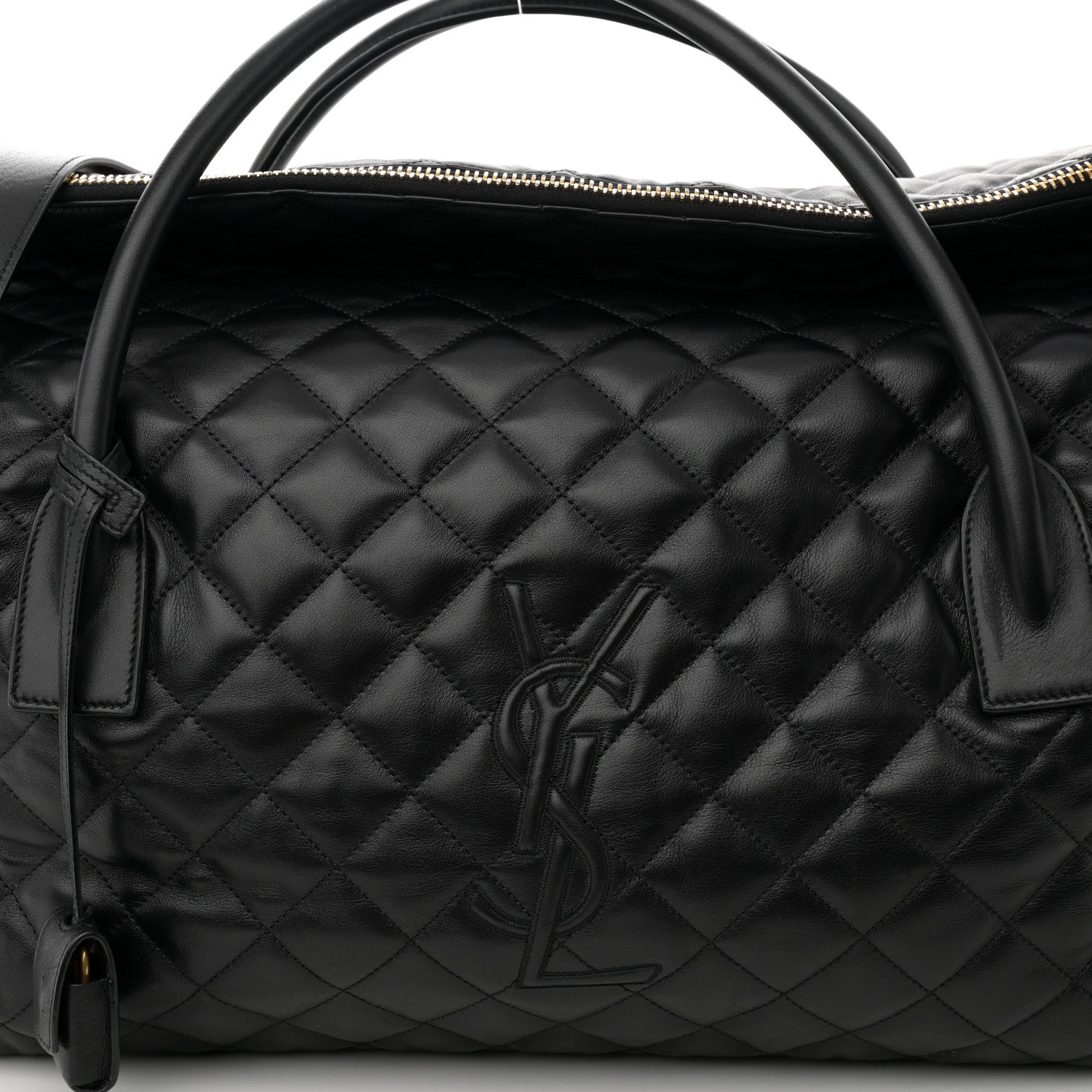 Saint Laurent Calfskin Quilted ES Giant Travel Bag Black 8 of 13