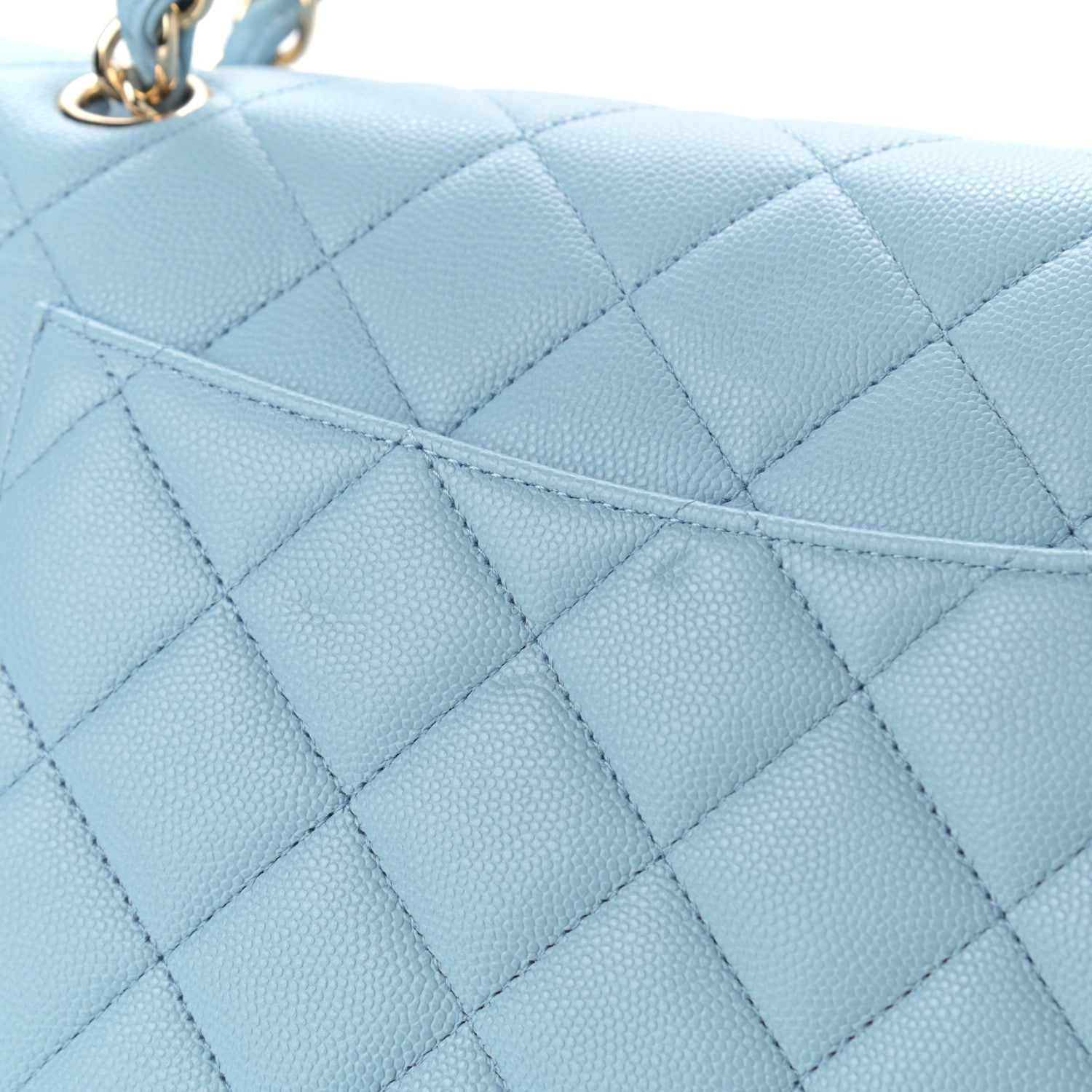 Chanel Caviar Quilted Jumbo Double Flap Light Blue 12 of 13