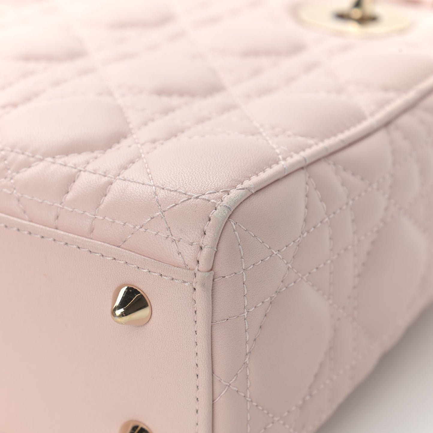 Lambskin Cannage Small Lucky Badges My Lady Dior Pink