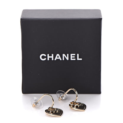 Chanel Heart CC Dangle Earrings Gold 4 of 4