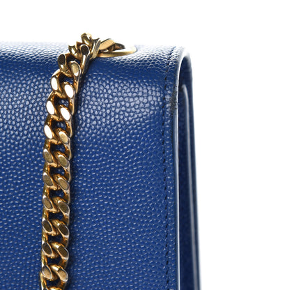 Saint Laurent Grain De Poudre Small Classic Monogram Kate Satchel Royal Blue 14 of 16