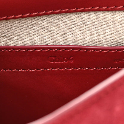 Chloe Suede Small Marcie Saddle Bag Dark Ruby 6 of 17