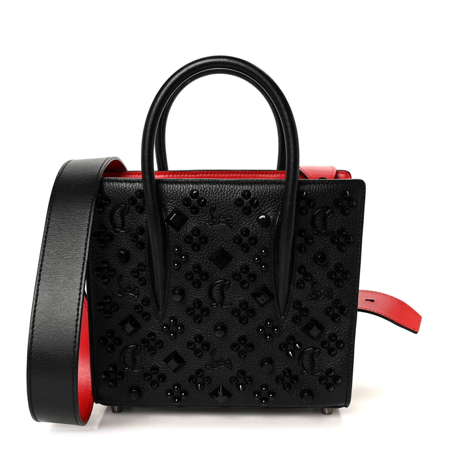 Calfskin Spikes Loubinthesky Mini Paloma Black