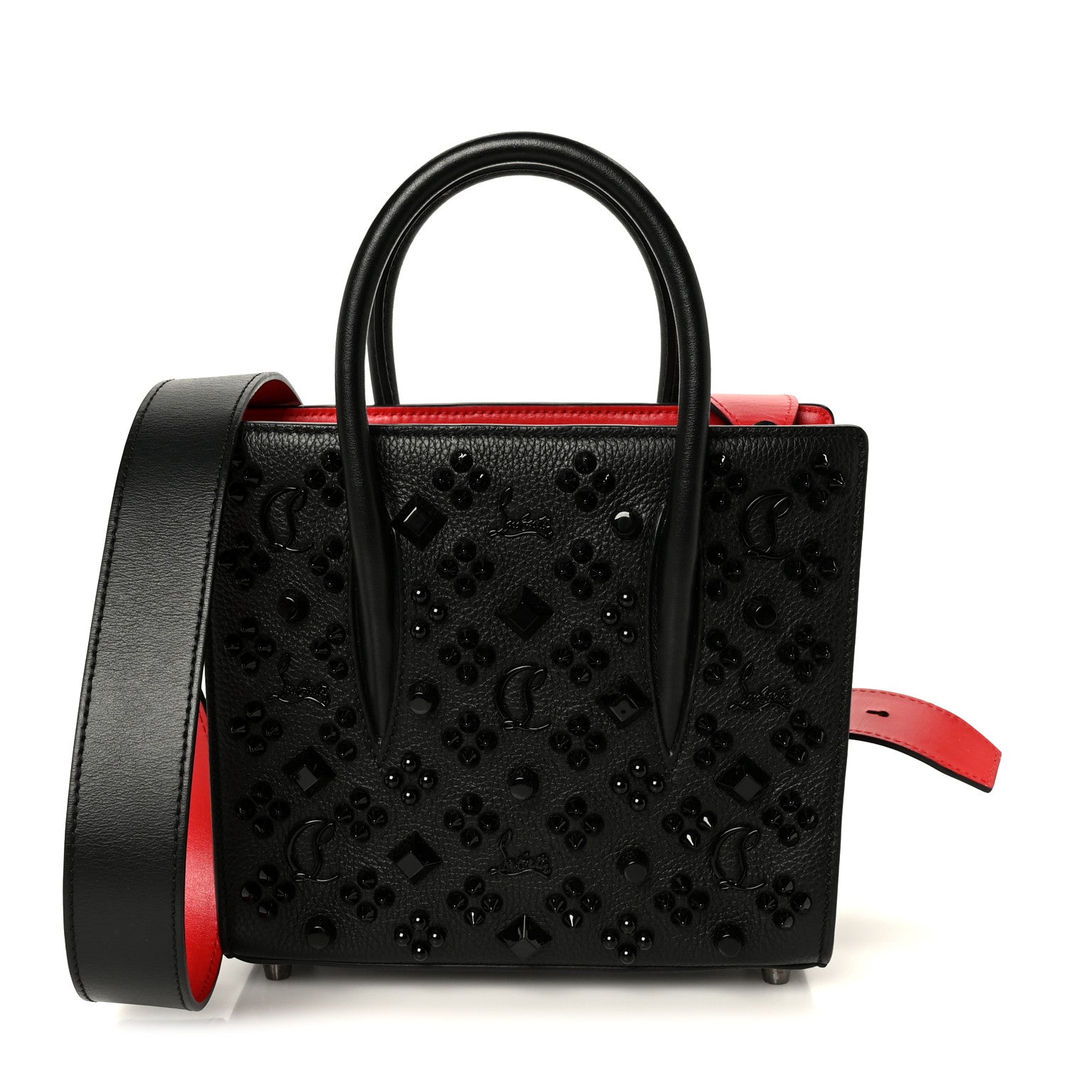 Christian Louboutin Calfskin Spikes Loubinthesky Mini Paloma Black 1 of 12